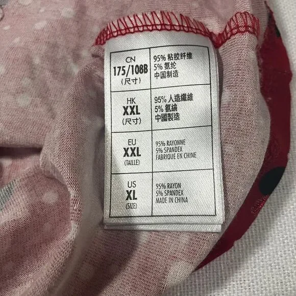 NWT Disney Parks Women’s XL Red Minnie Mouse Sequin V-Neck Short Sleeve Top - Picture 6 of 8